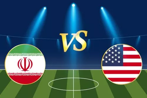 قالب مسابقات جام جهانی فیفا قطر 2022 مرحله گروهی ایران و آمریکا با زمینه زمین فوتبال 21180