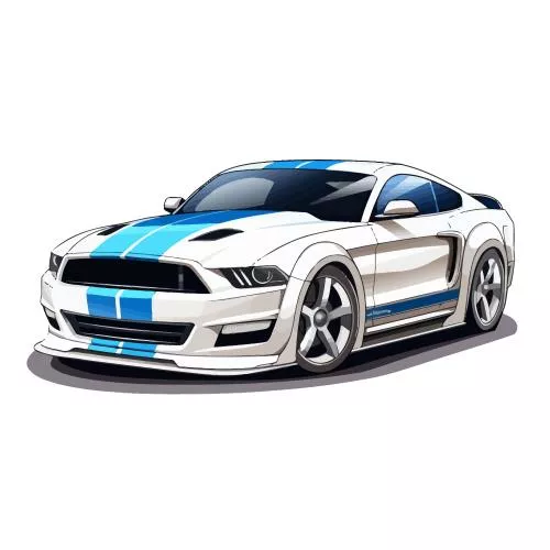 وکتور EPS نقاشی از یک ماشین سفید با یک نوار آبی روی آن 26256