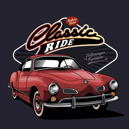 وکتور EPS ماشین کلاسیک قرمز 26267