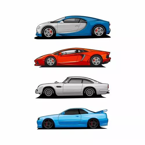 وکتور EPS مجموعه باندل نمای جانبی ماشین اسپرت 26272