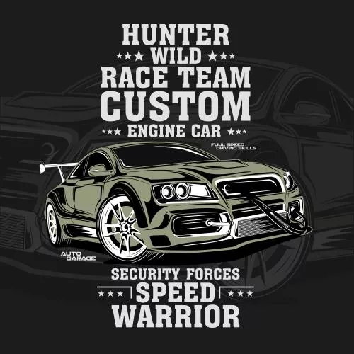 وکتور EPS تصویر ماشین مسابقه تیم شکارچی 26292