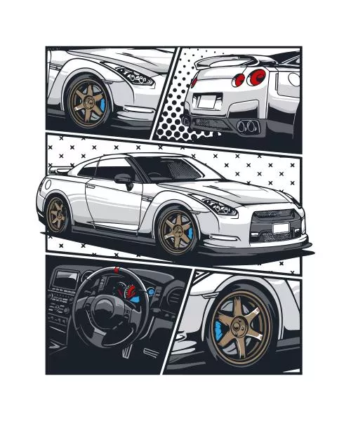 وکتور EPS تصویرسازی سدان ژاپنی با عملکرد بالا 26296