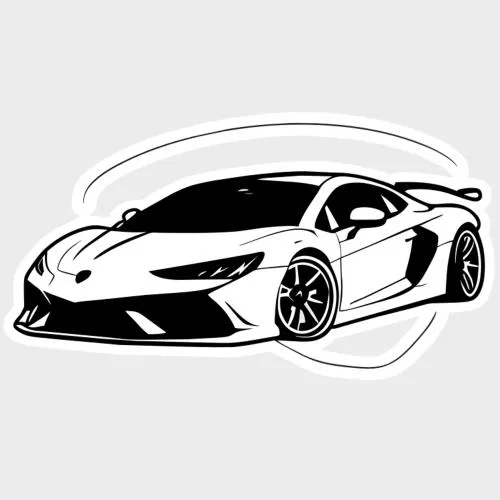 وکتور EPS آرت لاین وکتور ماشین - استیکر ماشین رایگان 26328