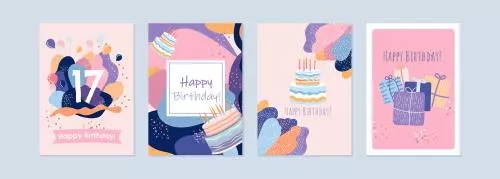 وکتور EPS قالب انتزاعی کارت های تولد 26355