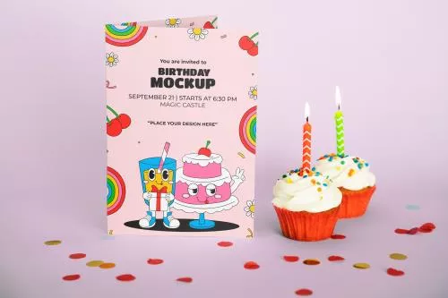 فایل PSD موکاپ کارت تولد 26371