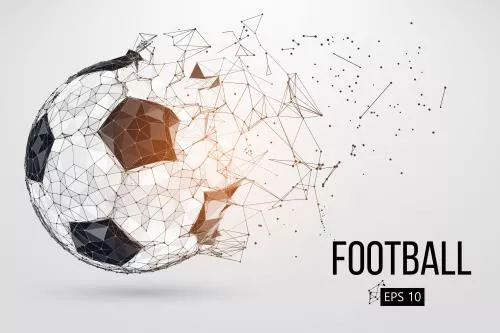 وکتور EPS لایه باز طرح گرافیکی فوتبالی شامل توپ فوتبال به صورت خط و نقطه 21219