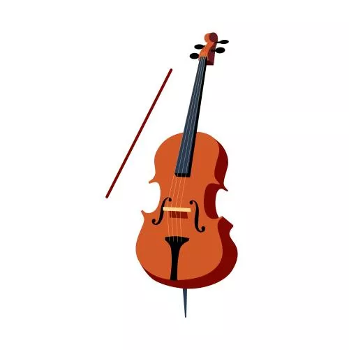 وکتور لایه باز EPS طرح گرافیکی و کارتونی ویولن سل 21256