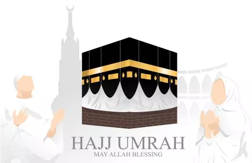 وکتور خانه کعبه خانه خدا به همراه حجاج خانم و آقا فایل EPS لایه باز 21272
