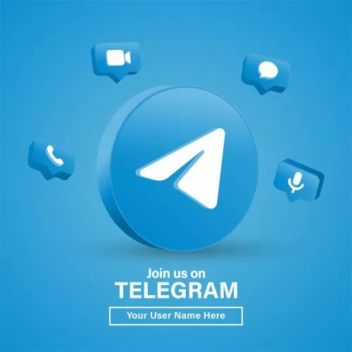 وکتور بنر تلگرام شامل لوگوی سه بعدی تلگرام 21296