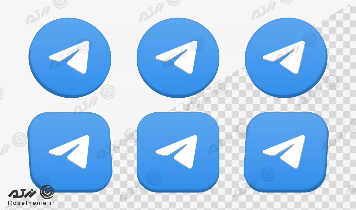 وکتور مجموعه ای لوگو های تلگرام فایل EPS لایه باز 21297 | رزتم