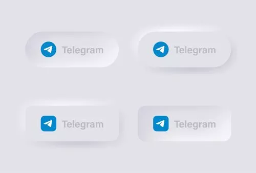 نماد لوگوی تلگرام نئومورفیک برای نمادهای محبوب رسانه های اجتماعی آرم در دکمه های نئومورفیسم ui ux 21303