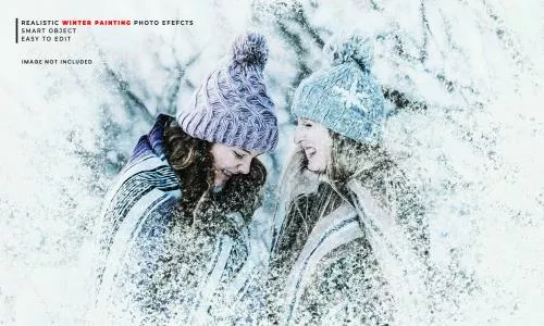 افکت فتوشاپ عکس با قلم نقاشی مخلوط کن آبرنگی فایل PSD لایه باز 21397