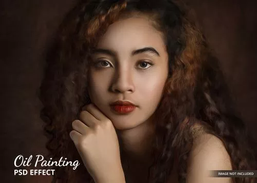 افکت رایگان فتوشاپ نقاشی رنگ روغن فایل PSD لایه باز 21407