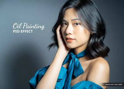 افکت فتوشاپ نقاشی رنگ روغن فایل PSD لایه باز 21409