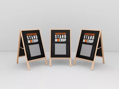 موکاپ رایگان فتوشاپ استند با زمینه سفید فایل psd لایه باز 21432