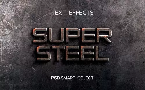موکاپ افکت متن آهنی فایل PSD فتوشاپ لایه باز 21477