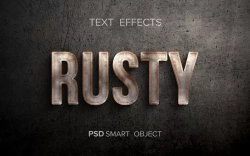 موکاپ افکت متن آهنی روی زمینه سنگی فایل PSD فتوشاپ لایه باز 21478