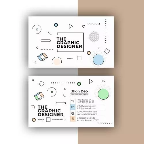 وکتور EPS لایه باز کارت ویزیت لاکچری سفید شامل المان های تزئینی به همراه جای لوگو و نام برند و اطلاعات شخصی  21504