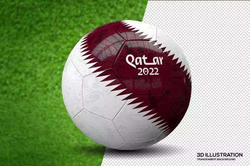 توپ فوتبال جام جهانی قطر 2022 تصویر سه بعدی فایل Psd