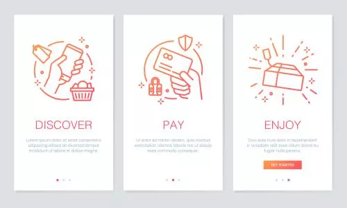 وکتور مراحل خرید آنلاین فایل EPS لایه باز