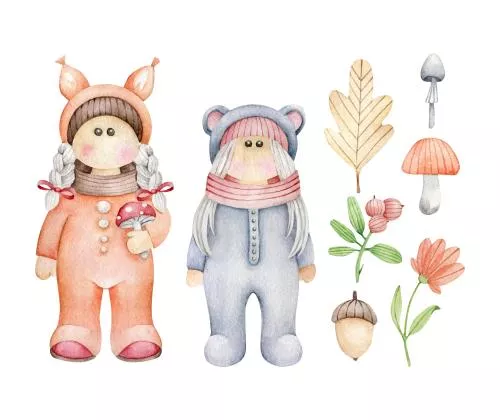 وکتور EPS لباس کودکانه حیوانات جنگل کارتونی 26403