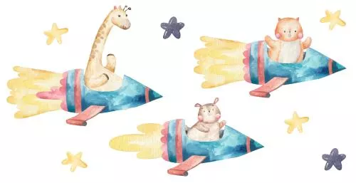 وکتور EPS ایزوله حیوانات بامزه در سفینه فضایی روی پس‌زمینه سفید 26408