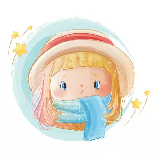 وکتور EPS دختر کوچولوی ناز با شال 26428