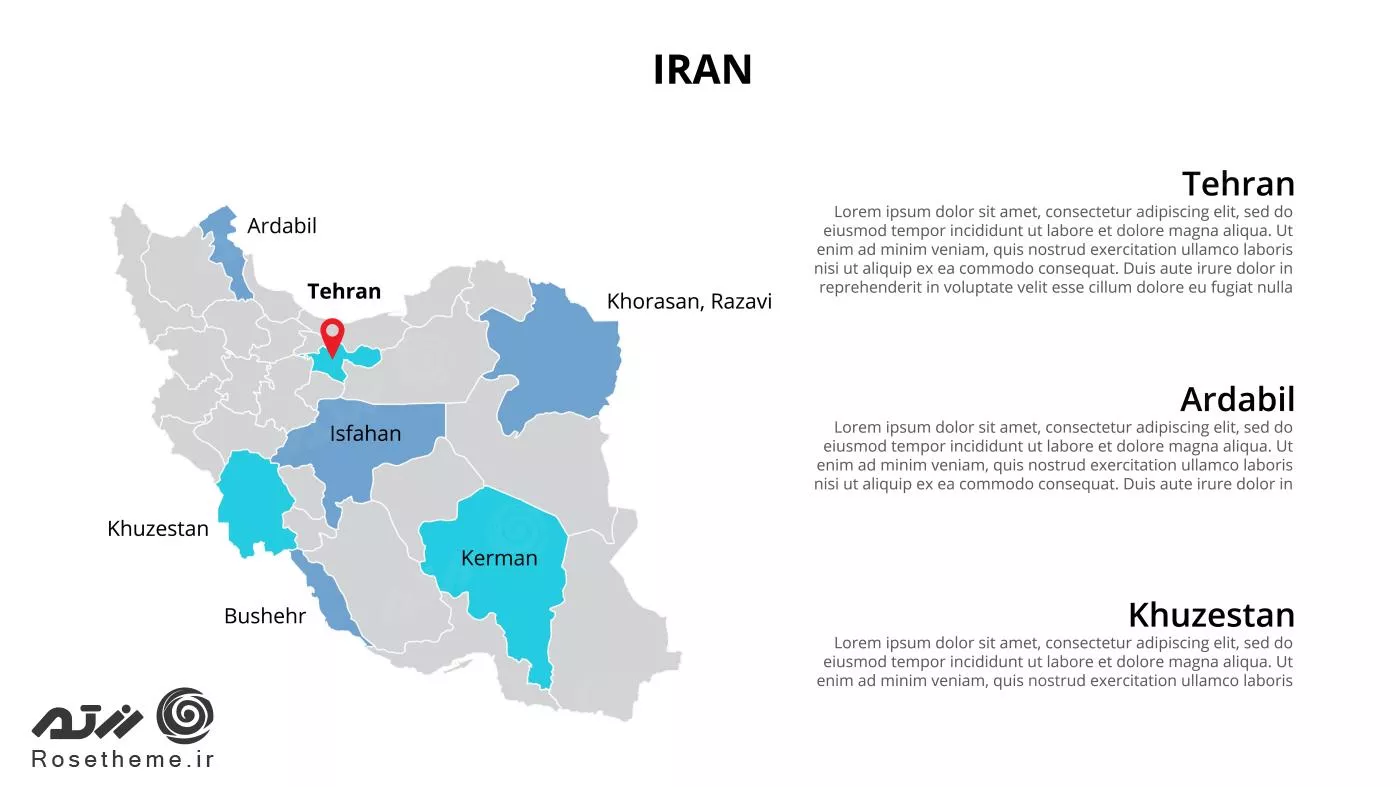 نقشه اینفوگرافیک رایگان ایران به همراه نمودار و جای متن برای نوشتن فایل EPS و Ai لایه باز 21596