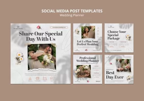 قالب PSD رایگان پست اینستاگرام مناسب برای عروسی و جشن تولد قابل ویرایش با فتوشاپ 21606