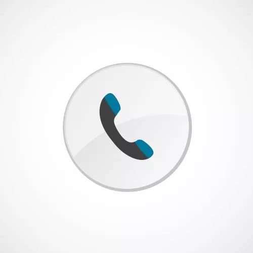 وکتور EPS آیکون تلفن ۲ رنگ خاکستری آبی دایره ای نشان 30775