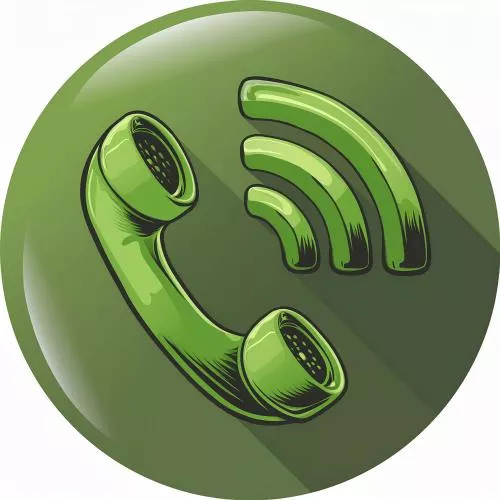 وکتور EPS گوشی سبز با عبارت phone it 30800