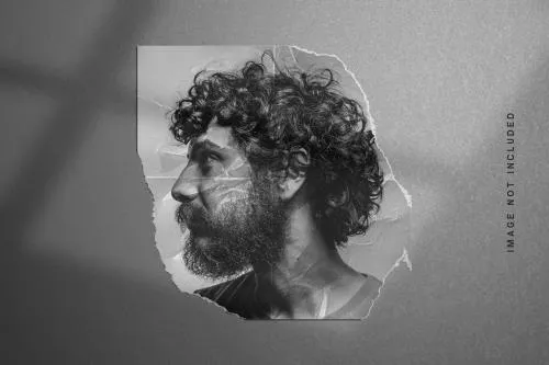 موکاپ PSD لایه باز عکس پاره شده و سایه پنجره (عکس شامل فایل نیست)  21622