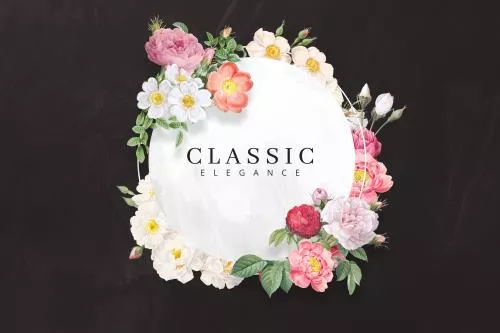 فایل PSD لایه باز حاشیه گل و کادر برای نوشتن 21630