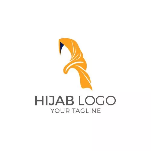 وکتور طرح لوگو و آرم فروشگاه حجاب و مزون زنانه شامل زن مسلمان با حجاب فایل EPS لایه باز 20849