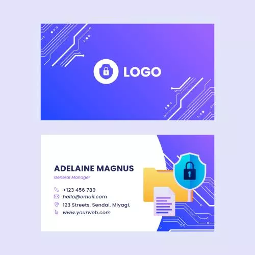 وکتور لایه باز و قابل ویرایش کارت ویزیت افقی در مورد تکنولوژی پشت و رو 20966