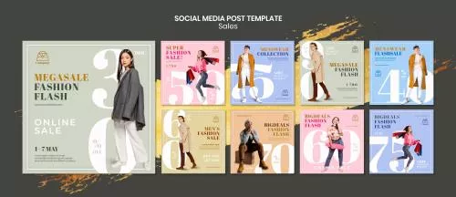 قالب فتوشاپ پست اینستاگرام در مورد فروش لباس و مد پوشاک فایل Psd لایه باز 20967
