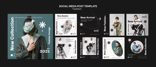 قالب فتوشاپ پست اینستاگرام مناسب برای مزون ها و فروشگاه های مد و پوشاک و فروشگاه های لباس بانوان فایل PSD لایه باز 20968