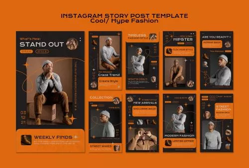 قالب آماده فتوشاپ استوری اینستاگرم instagram جذاب مناسب برای فروشگاه های مد و پوشاک آقایان و بانوان ، مزون ها Psd لایه باز 20969