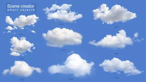 مجموعه ابر سفید واقعی فایل PSD لایه باز 21013