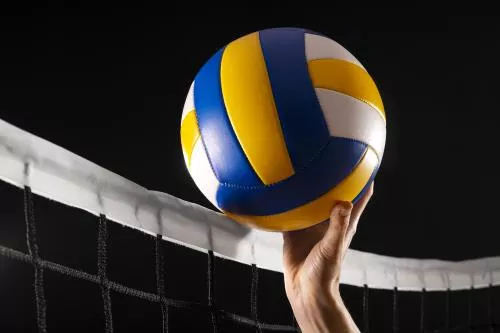 عکس با کیفیت دست و تور و توپ والیبال 26488