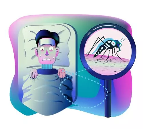 وکتور EPS تصویرسازی شخص مبتلا به تب دنگی 26495