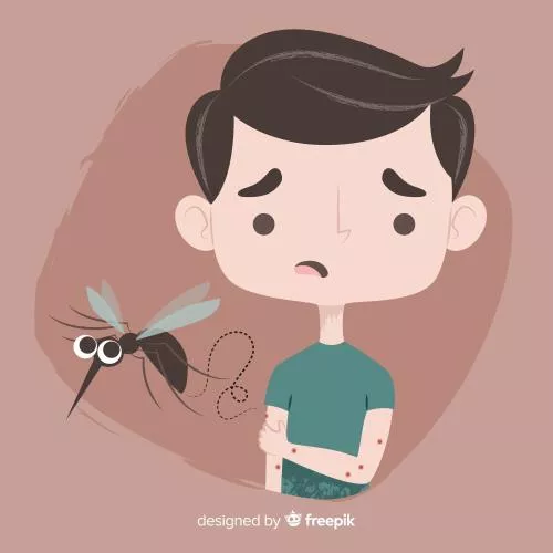 وکتور EPS و AI نیش زدن پشه به فرد با طراحی تخت 26509