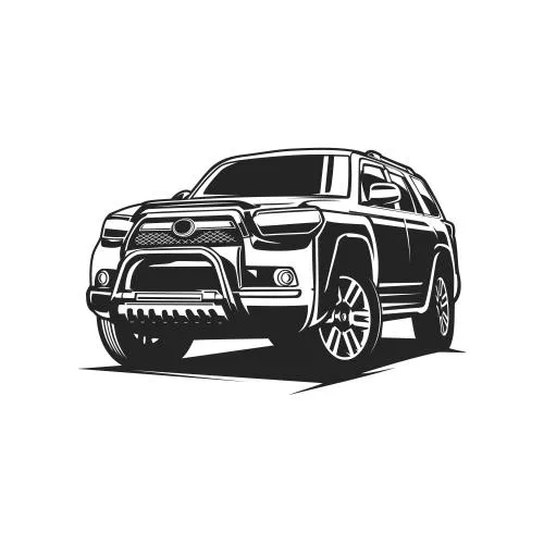 وکتور EPS لایه باز ماشین اسپرت شاسی بلند به رنگ مشکی و سفید 21094