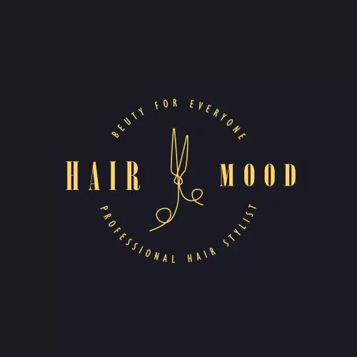 وکتور لوگو و آرم سالن کوتاهی مو و آرایشگاه و پیرایشگاه با طرح تصویرسازی قیچی هنری مینیمالیستی 21061