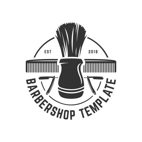 الگوی لوگوی قدیمی آرایشگاه مردانه فایل EPS لایه باز 21064