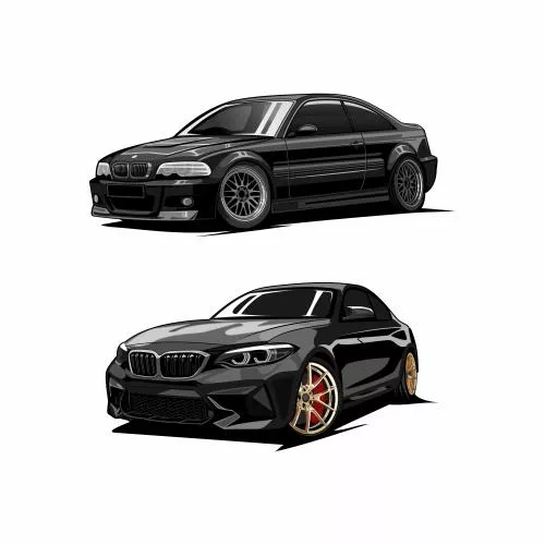 وکتور EPS لایه باز 2 ماشین اسپرت به رنگ مشکی 21078