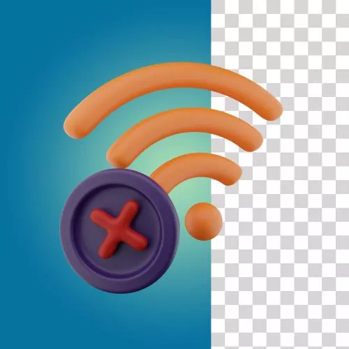 فایل PSD نماد وای‌فای با علامت بعلاوه قرمز 29857