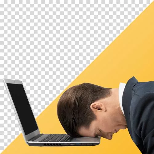 فایل PSD مردی که زیر بار کار له شده 29862