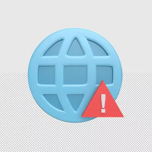 فایل PSD تصویر سه بعدی از آیکون وب با علامت تعجب 29869