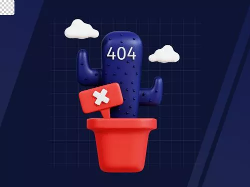 فایل PSD آیکون پک حالت خالی سه بعدی کاکتوس خطا 29871